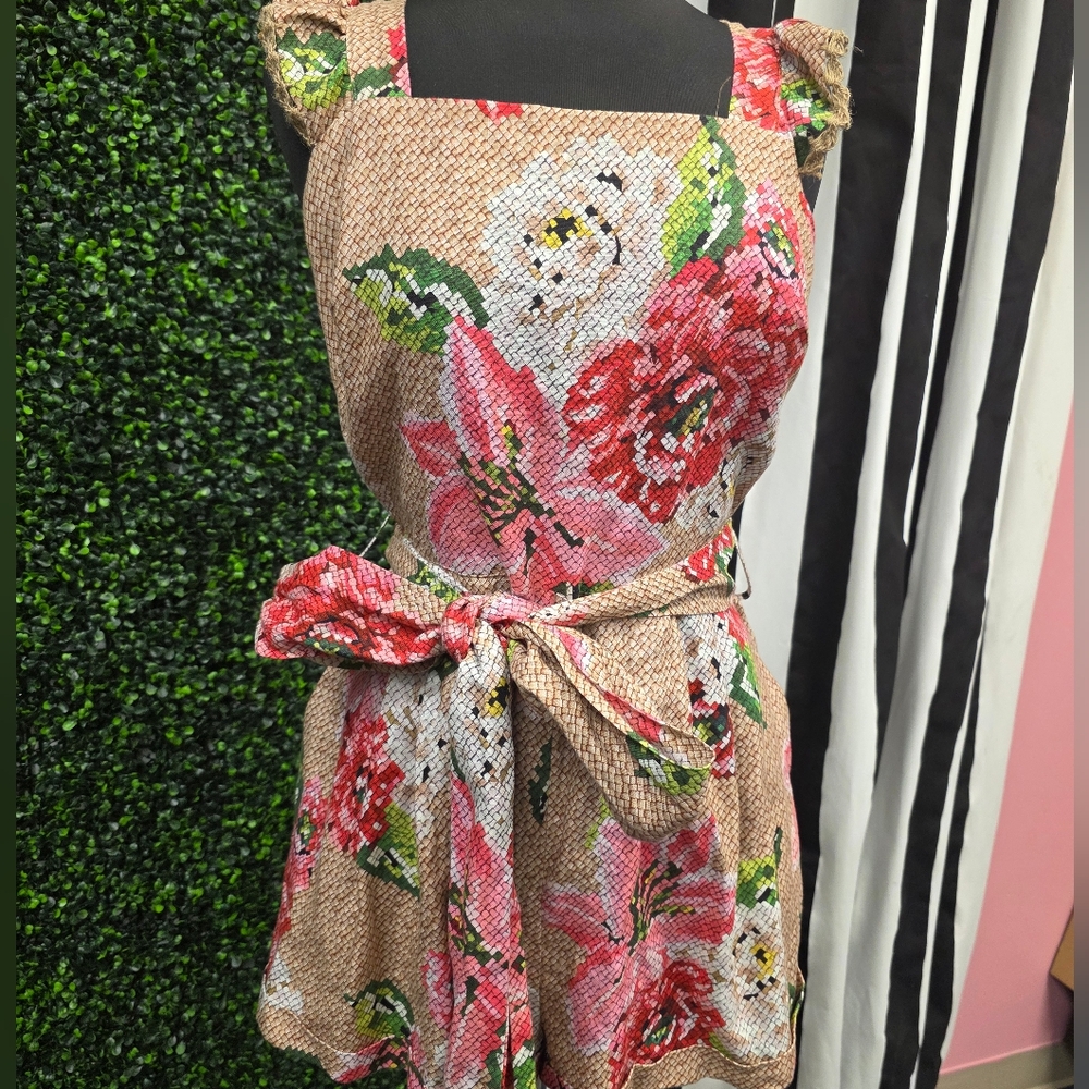 Floral Jumpsuit with Belt